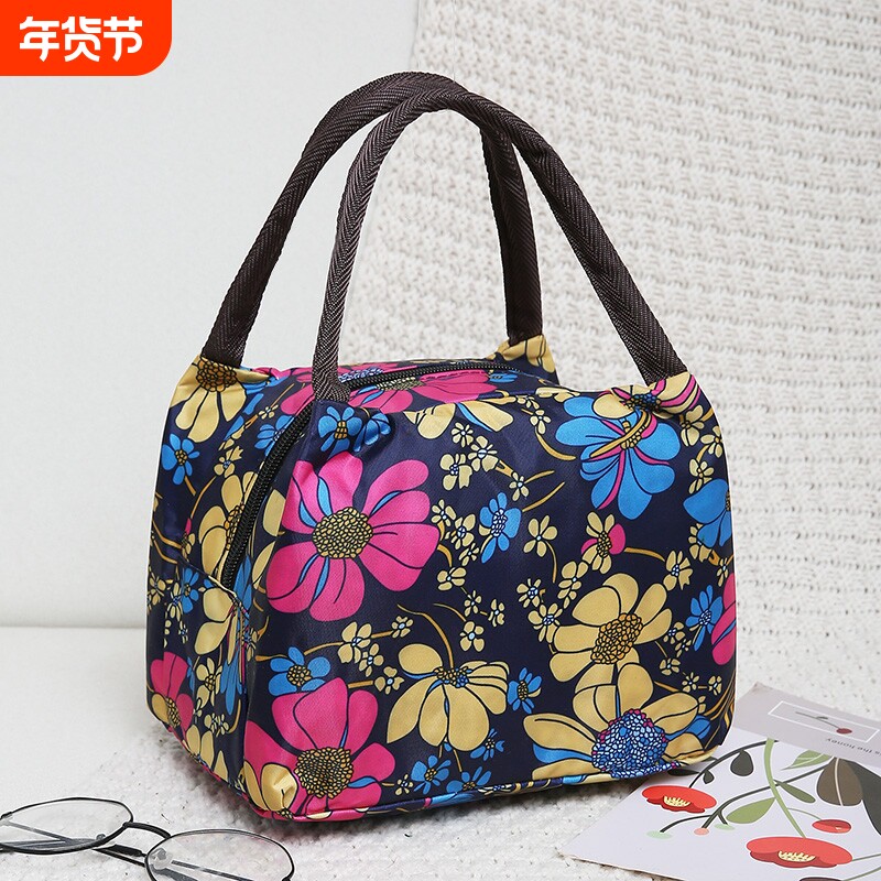中老年人妈妈上班帆布手提包便当包新款日韩防水牛津布手拎小布包