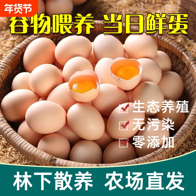 农家土鸡蛋湖北大别山林散养鸡蛋孕妇儿童健康新鲜谷物蛋破损包赔