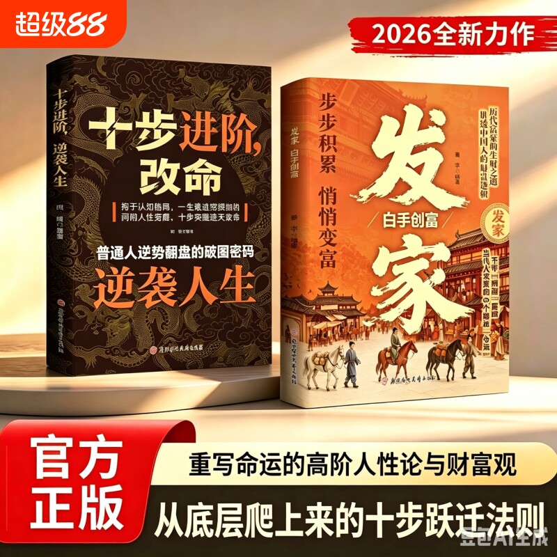 【抖音同款】发家白手创富 十步进阶改命逆转人生普通人逆袭翻盘的破局密码历代富豪的生财之道中国人的财富逻辑书籍Y图片