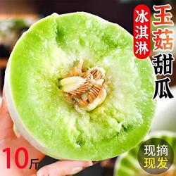 现摘玉菇甜瓜头茬冰淇淋甜瓜9斤正宗玉菇蜜瓜新鲜当季水果小香瓜