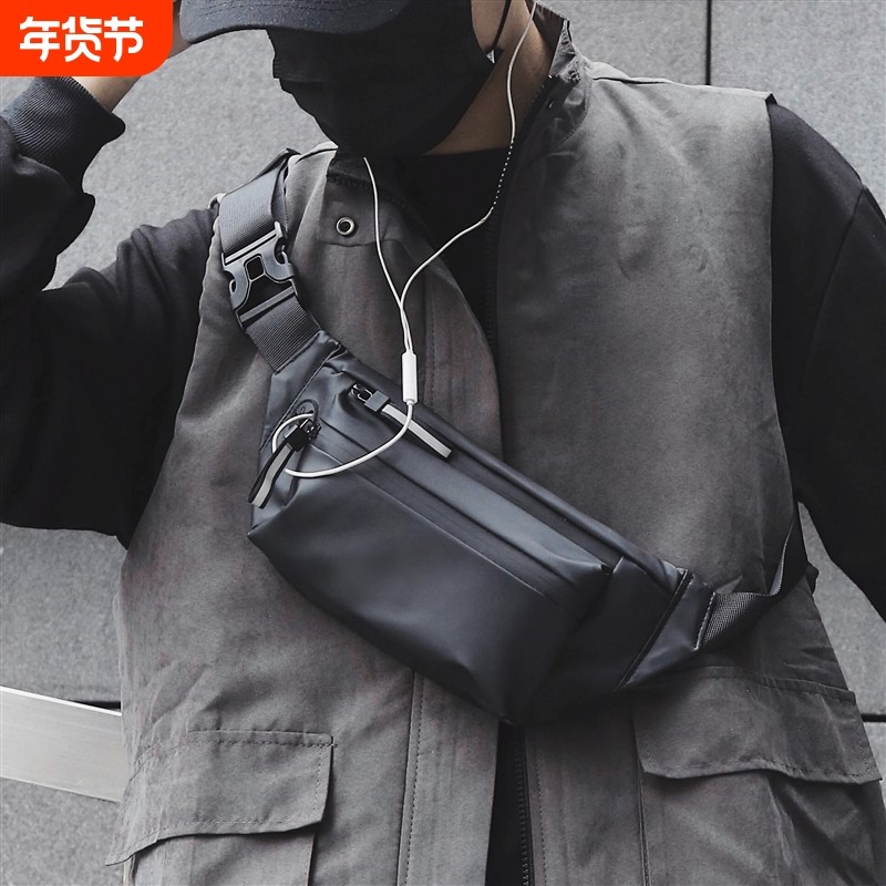 胸包防水男士腰包骑行包个性休闲户外运动斜挎包时尚大容量高级