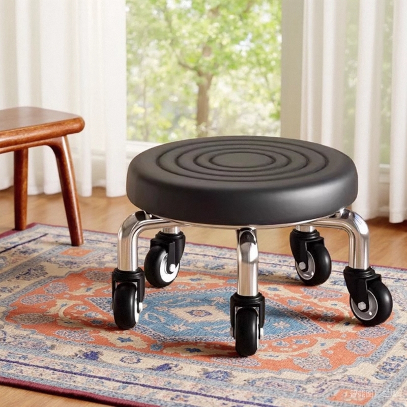 美甲美缝凳小板凳家用万向轮小凳子家用滑轮矮凳椅子儿童学步矮凳