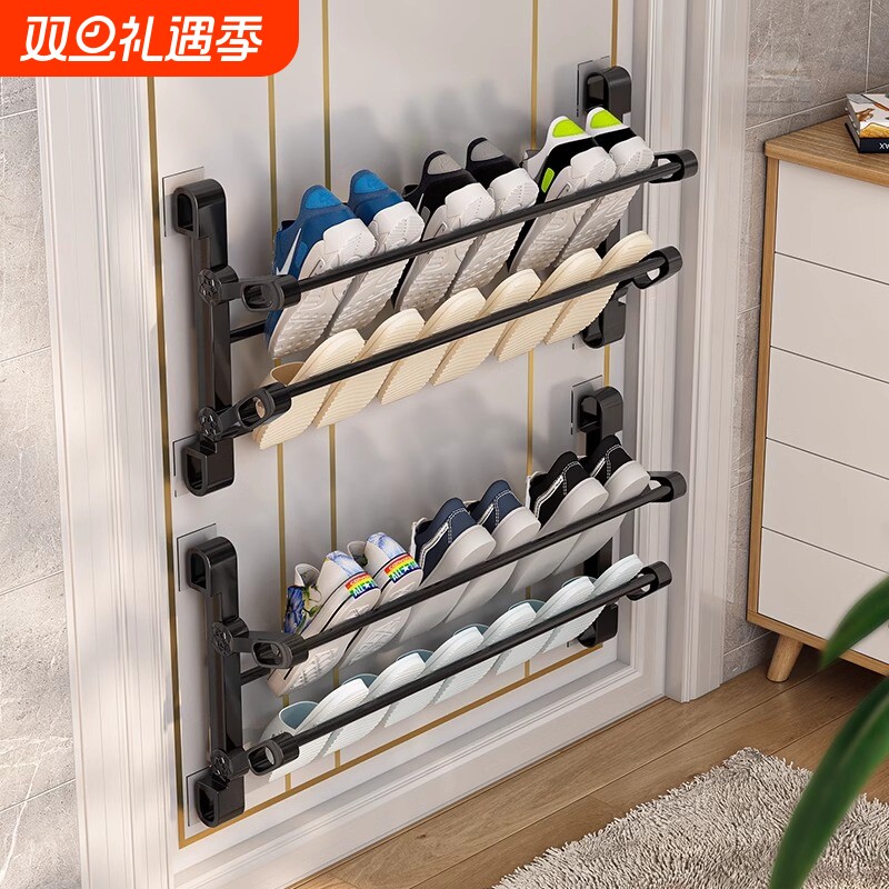 鞋架家用门口小窄多层新款2025爆款门后收纳神器壁挂式小型鞋架子