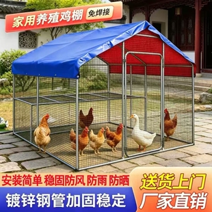 全套隔层养鸡大棚加厚遮阳防雨鸡笼养殖棚网床庭院家用户外鸡舍