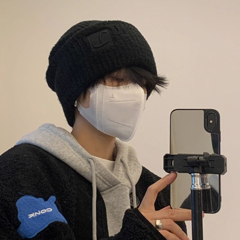 宽松毛线帽男士2025新款秋冬季