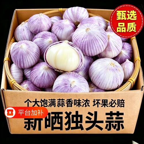 独头蒜紫皮2026新晒干大头蒜干蒜泡蒜腊八蒜头独蒜糖蒜当季毛重