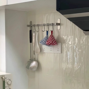 厨房置物架勺子铲子厨具挂钩置物架不锈钢壁挂收纳锅刀挂架免打孔