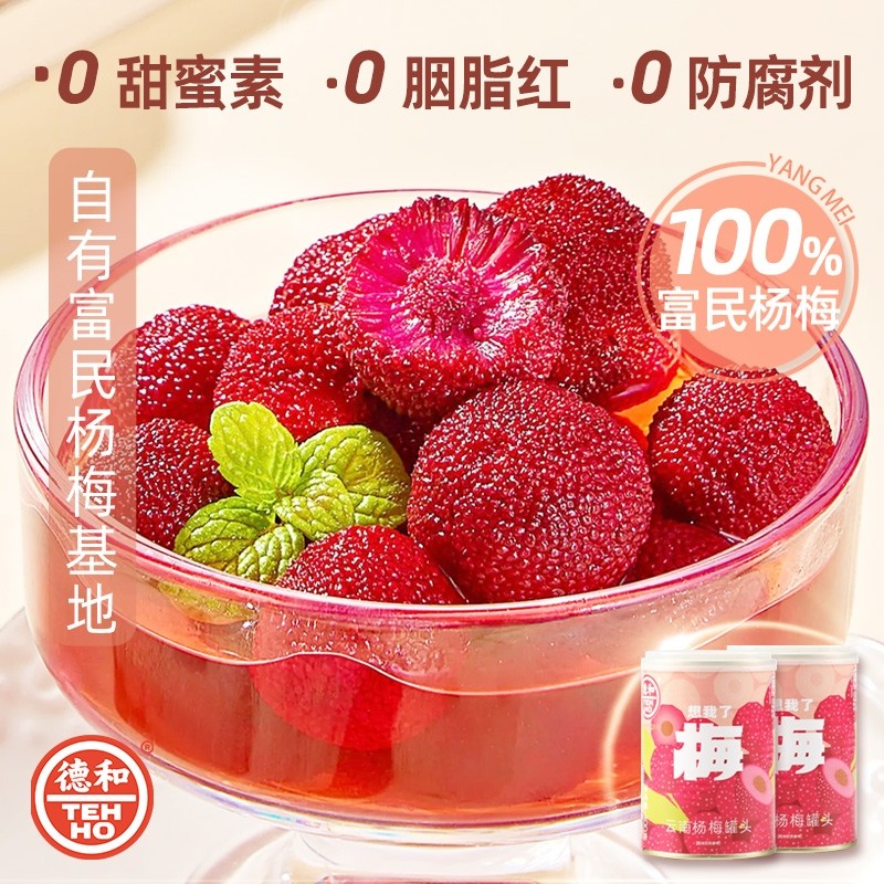 德和杨梅糖水罐头400g水果罐头零食云南特产