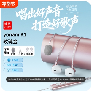 全民K歌专用K歌声卡耳机混响耳机录音录歌神器有线typec音乐耳机