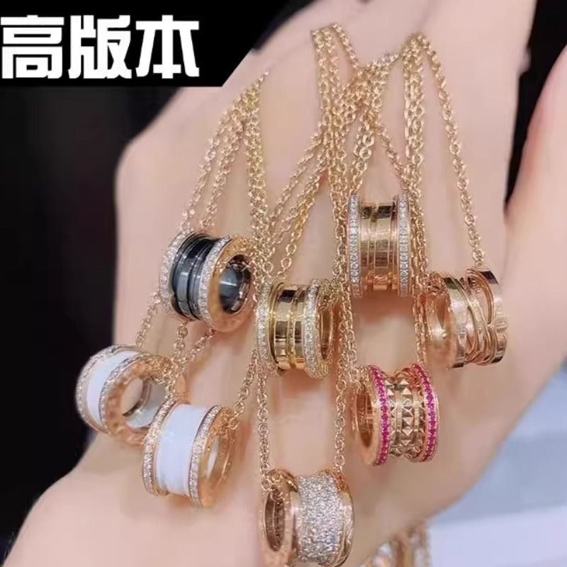 小蛮腰项链弹簧项链男女纯银陶瓷小红人慈善款情侣吊坠黄金玫瑰金