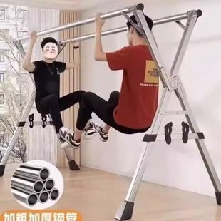 不锈钢折叠晾衣架落地晒衣架阳台挂衣架X型晾衣杆卧室室内伸缩