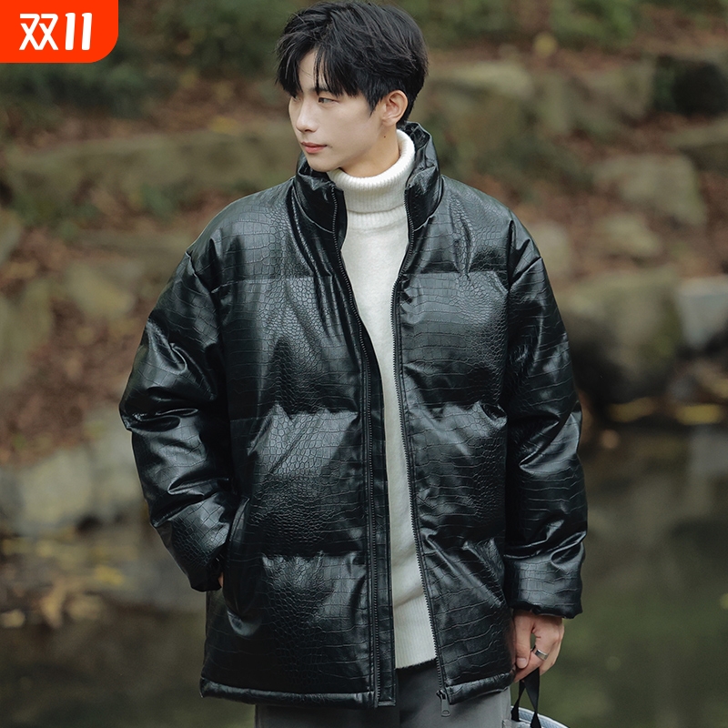休闲立领皮棉衣男士外套秋冬季新款加厚保暖防寒情侣羽绒棉服防风