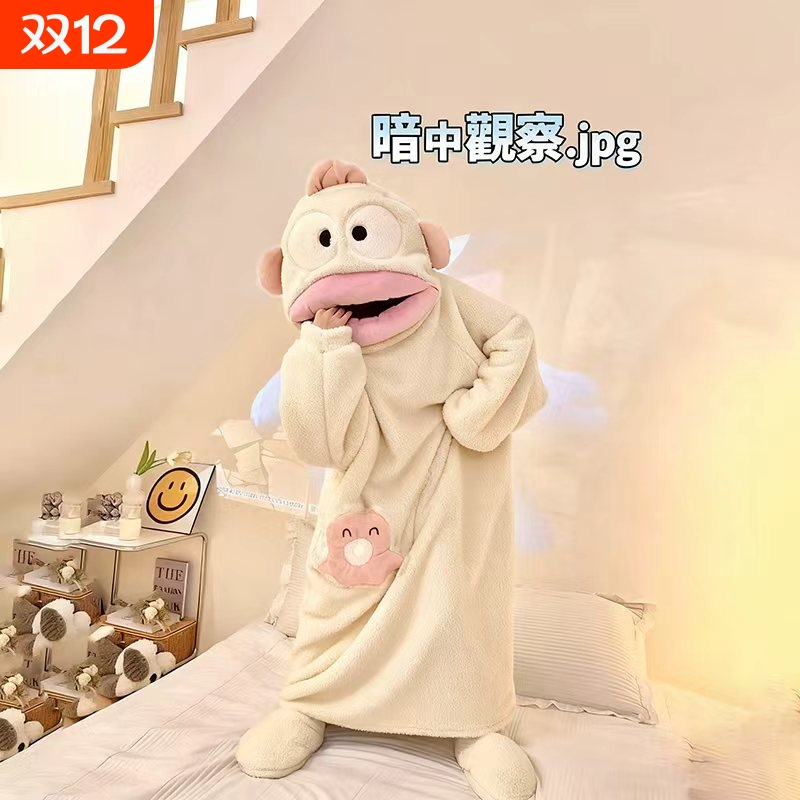 小丑鱼连体睡衣女大嘴鱼搞怪睡袍