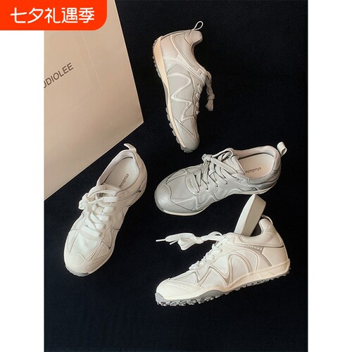 葡萄妈studiolee 增高5cm~ 圆头拼接系带运动鞋老爹德训阿甘鞋女