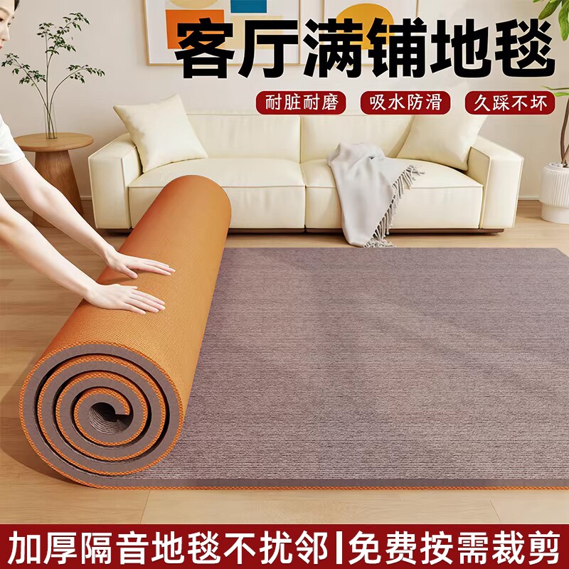 地毯大面积可自由裁剪脚垫地垫客厅卧室防滑加厚商用免洗吸水隔音