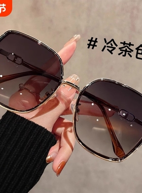 墨镜女款2025新款大框偏光适合方圆脸闪粉设计太阳镜防晒防紫外线