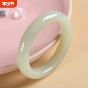 爆款新疆和田玉手镯高端羊脂细条圆条女款玉镯仿玉石玉镯手饰