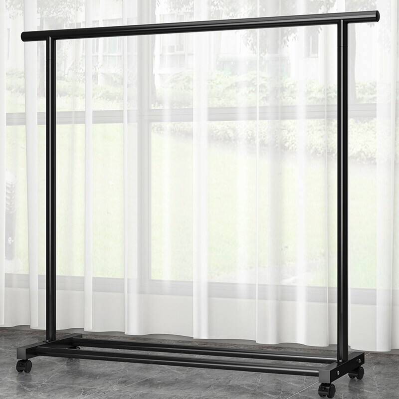 简易晾衣架落地家用卧室可移动挂衣架室内凉衣杆宿舍单杆衣帽架子