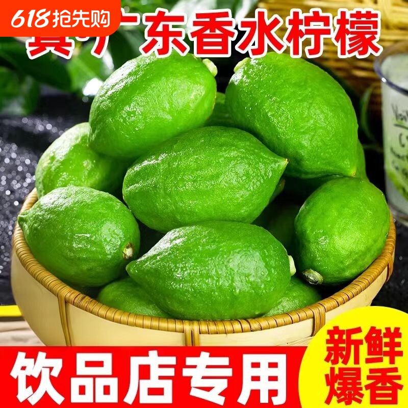 广东香水柠檬新鲜青柠檬现摘现发新鲜无籽柠檬饮品店专用整箱包邮