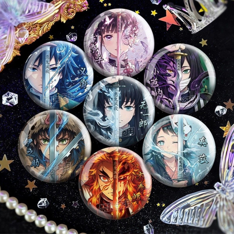 鬼灭之刃双闪反光吧唧二次元周边蝴蝶忍义勇谷子工艺加厚徽章豆子,模玩/动漫/周边/娃圈三坑/桌游,动漫徽章/立牌,淘宝优惠券,粉丝福利购,淘宝优惠卷
