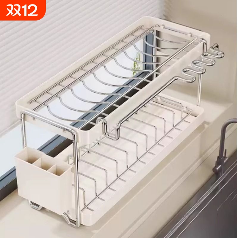 厨房置物架台面碗碟架餐具沥水收纳盒多功能水槽碗筷收纳储物架子