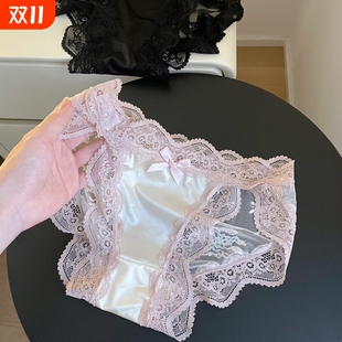 女生勾人薄款 新款 夏 女士纯棉裆2025性感高级三角短裤 纯欲蕾丝内裤