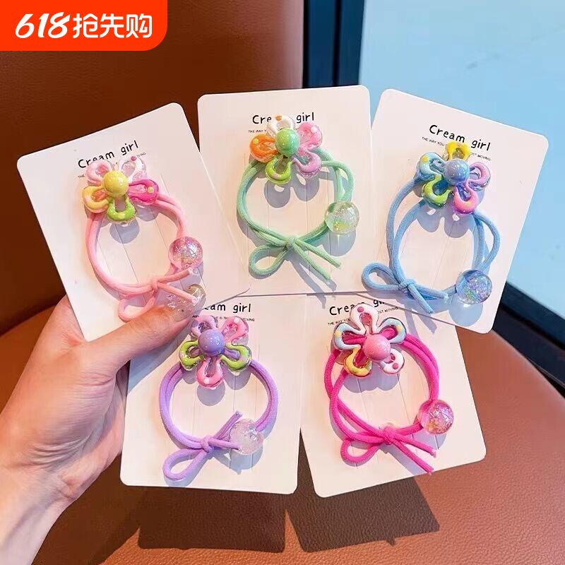 儿童可爱花朵皮筋发圈头绳扎头发不伤发小女孩2026新款高弹力紫色