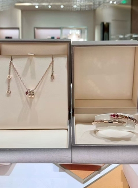 全新高定品质新春系列红钻红玛瑙项链弹簧小裙子扇形项链手链耳钉