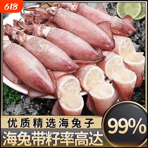 新鲜满籽海兔冷冻籽乌新鲜墨鱼仔带籽小鱿鱼乌贼带籽笔管鱼纯籽