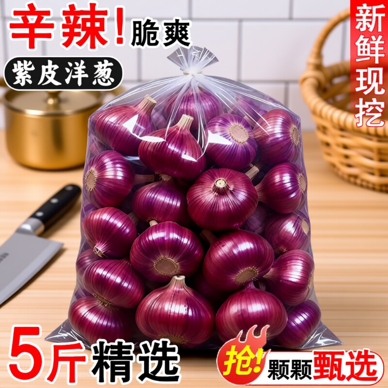 云南紫皮洋葱现挖现发新鲜圆葱红皮特产农家蔬菜甜营养丰富自种