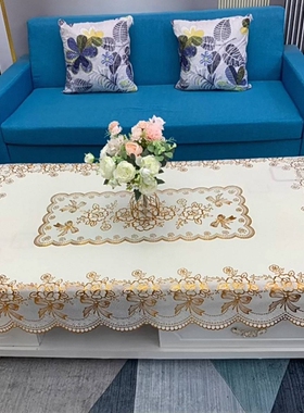 桌布防水防油免洗防烫高级感长方形餐桌布茶几垫客厅塑料茶几台布