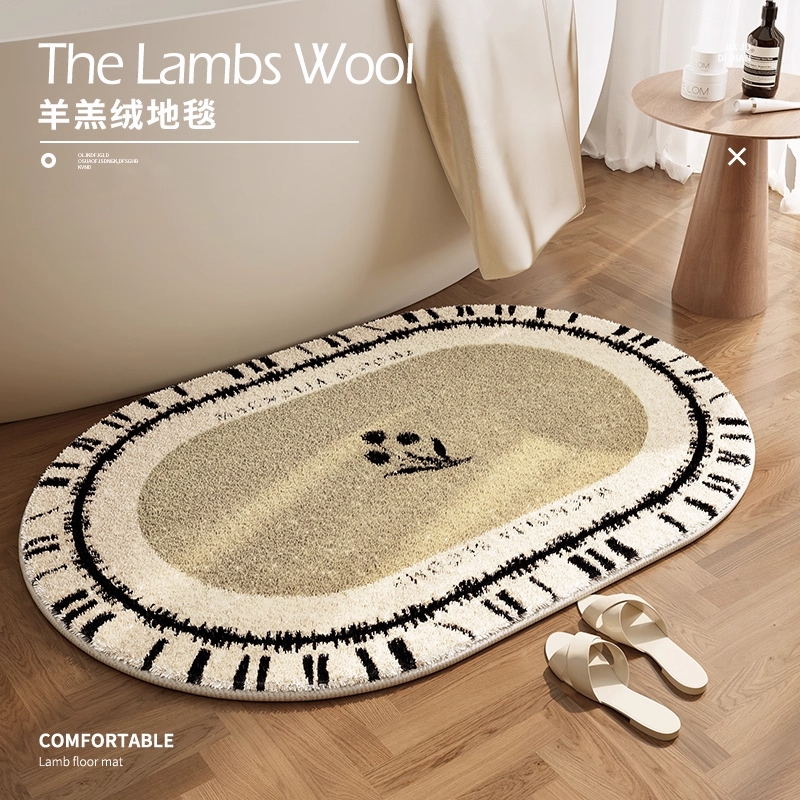 浴室吸水地垫卫生间门口防滑脚垫子简约厕所速干门垫法式地垫