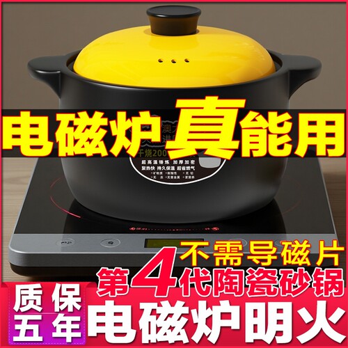 电磁炉专用砂锅耐高温炖锅家用煲汤明火燃煤气两用瓦罐陶瓷煲沙锅