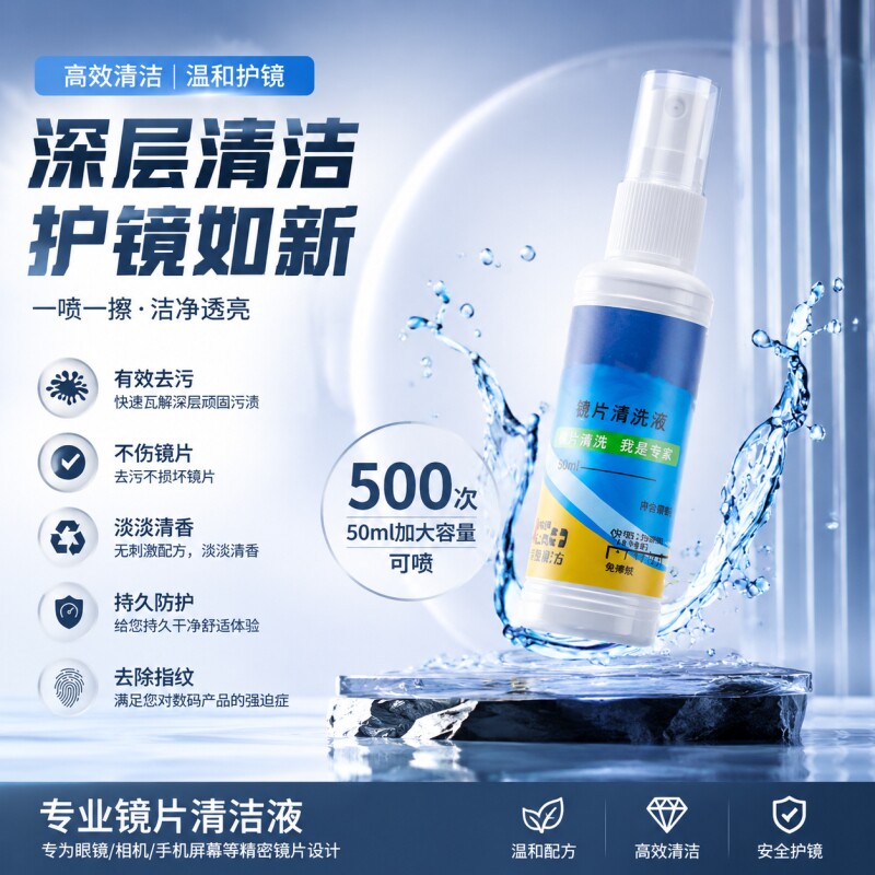 眼镜清洗液手机电脑屏幕镜片摄像头喷雾清洁剂护理液神器不伤镜片