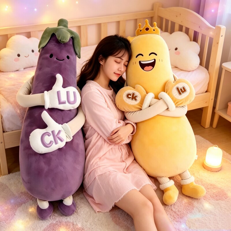 茄子大王玩偶毛绒玩具抱枕图片