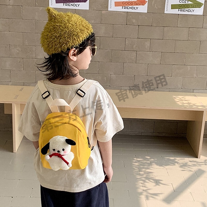 幼儿园儿童书包男孩可爱小狗迷你小背包女童帆布出游包宝宝双肩包