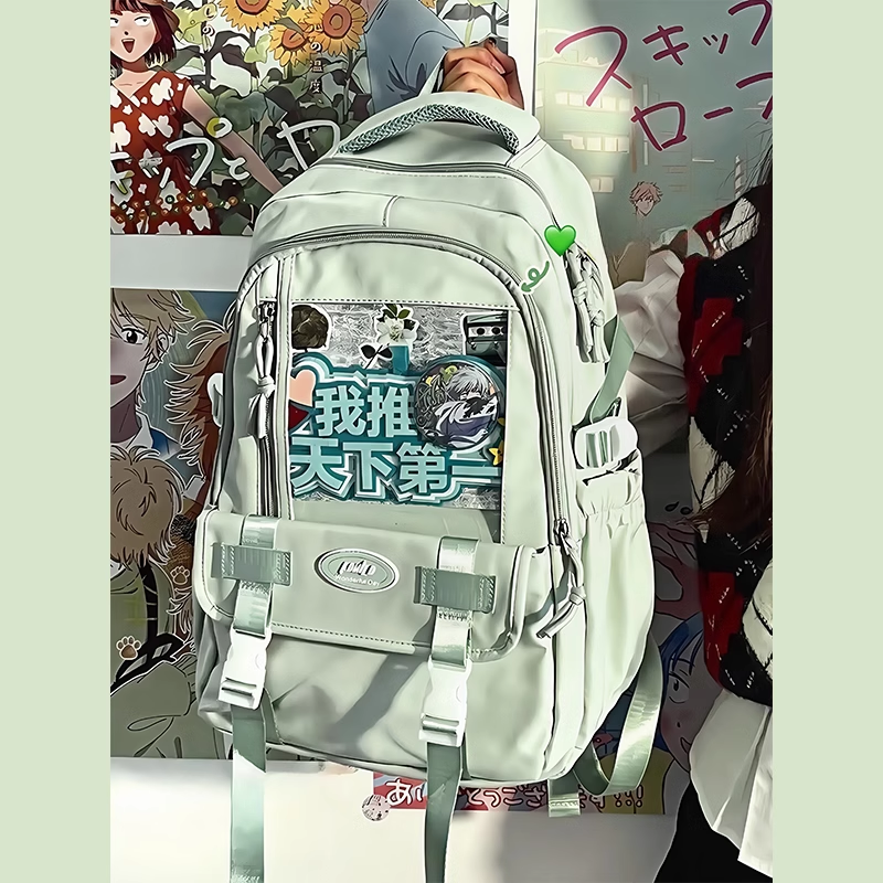 高颜值奶绿色痛包双肩包