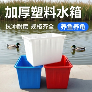 塑料水箱长方形加厚带盖储水储物箱养鱼养龟水产养殖方箱家用蓄水