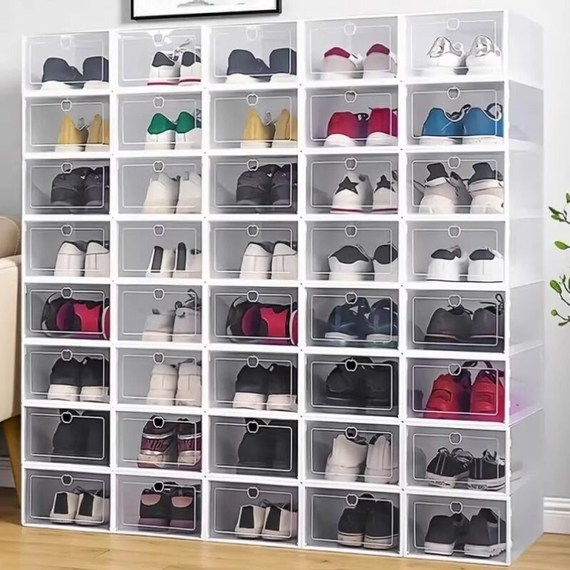 透明鞋盒鞋子收纳简易折叠鞋柜鞋架子防尘宿舍放鞋省空间家用架子