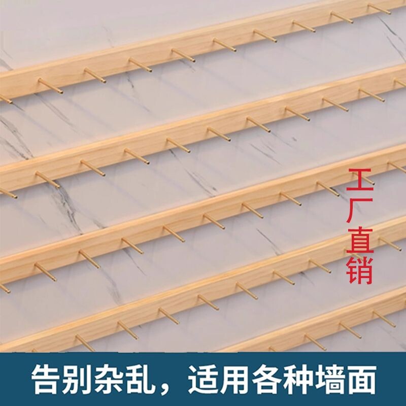首饰展示架服装饰品店耳钉耳环项链上墙袜子陈列架创意松木条挂架图片