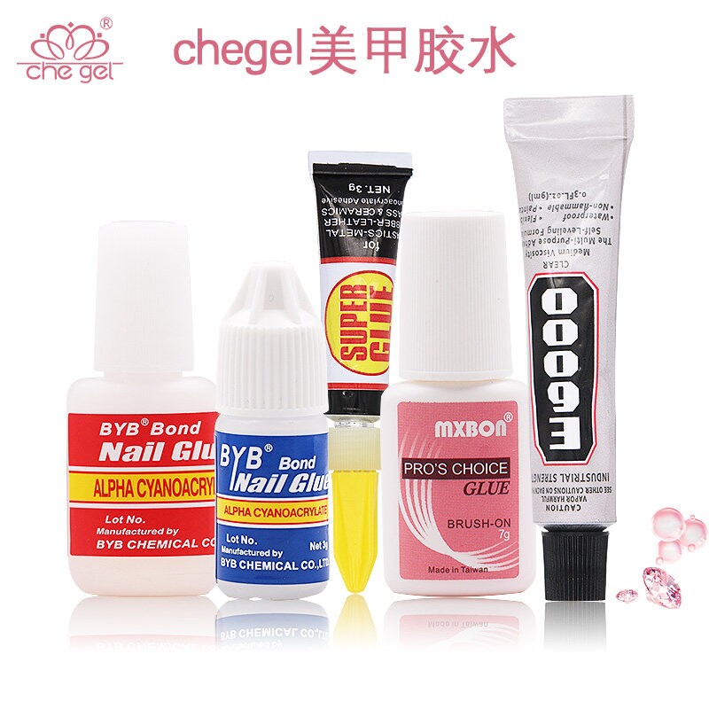 美甲工具饰品强力台湾胶水带刷头502粘水钻合金珍珠指甲贴解胶剂