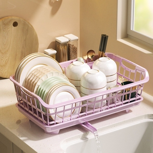 厨房台面碗碟沥水架水槽置物架塑料餐具家用放碗筷滤水收纳盒碗柜