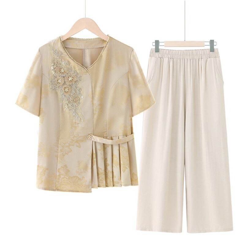 夏套装新中式小衫中老年女装短袖2026新款妈妈装夏装端庄大气妈妈