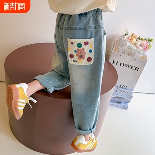 子春秋季 直筒长裤 2026洋气宝宝小童春款 春装 休闲 儿童装 女童牛仔裤
