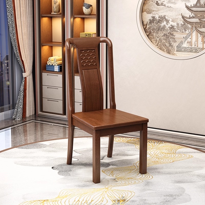 新中式全实木餐椅家用客厅轻奢高档餐厅酒店靠背实木椅子工厂直销