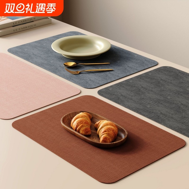 爆款轻奢餐垫感家用隔热垫防油水桌垫pvc杯垫加厚西餐垫餐桌扇形