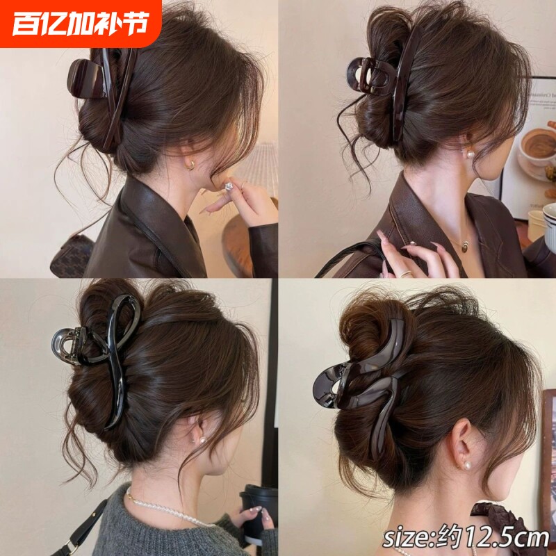 高端金标抓夹新款耐摔闺蜜发夹鲨鱼夹三角抓夹早秋女后脑勺夹盘发
