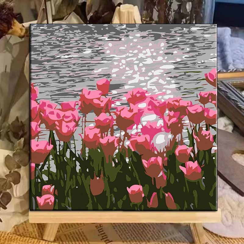 diy数字2025卡通动漫风景花卉丙烯油彩挂画简单手工儿童益智画画