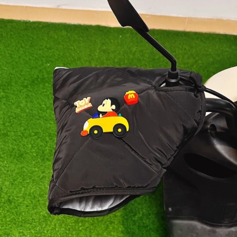 电动车手套冬季防风可爱卡通摩托机车电瓶车车把套加绒加厚保暖