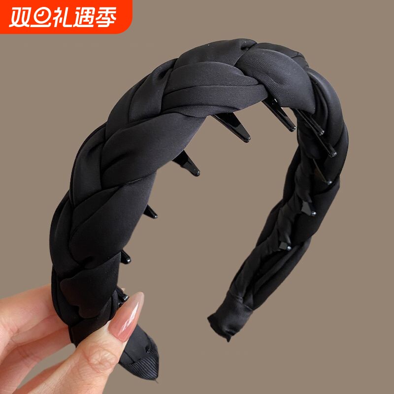 百搭发箍女夏宽边高颅顶显脸小头箍高级感发捆麻花辫外出压发头卡